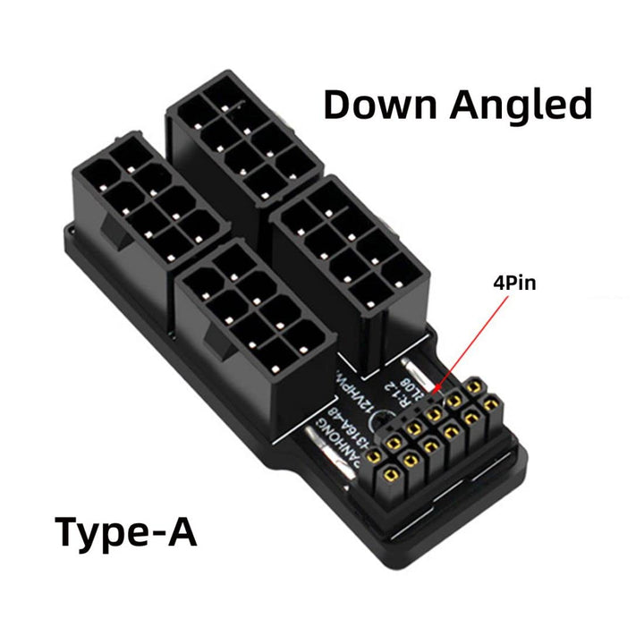 chenyang ATX 8Pin 4 Port zu 12VHPWR ATX3.0 PCI-E 5.0 16Pin Power Modular Adapter 90 Grad nach unten