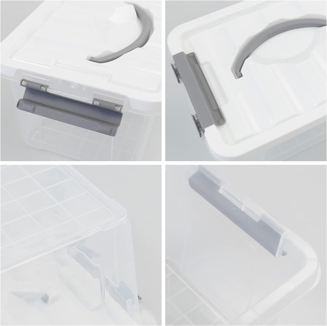 Saedy 6er-pack Aufbewahrungsbox Mit Deckel, 6 L Stapelbare Plastikbox Klein