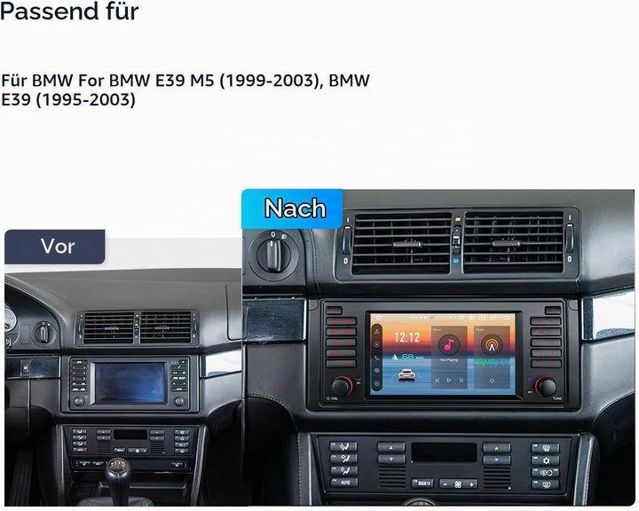 XTRONS 7 Zoll Android 14 Autoradio mit Navi für BMW E39 M5 Octa-Core 4+64GB | IPS Bildschirm Eingeba