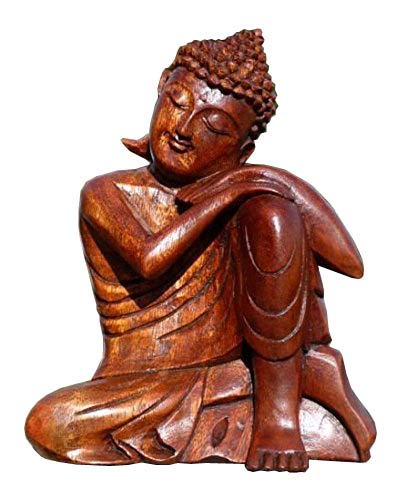 Super schöner ruhender 20 cm Buddha Meditation Holz Budda Feng Shui BMKNIER20