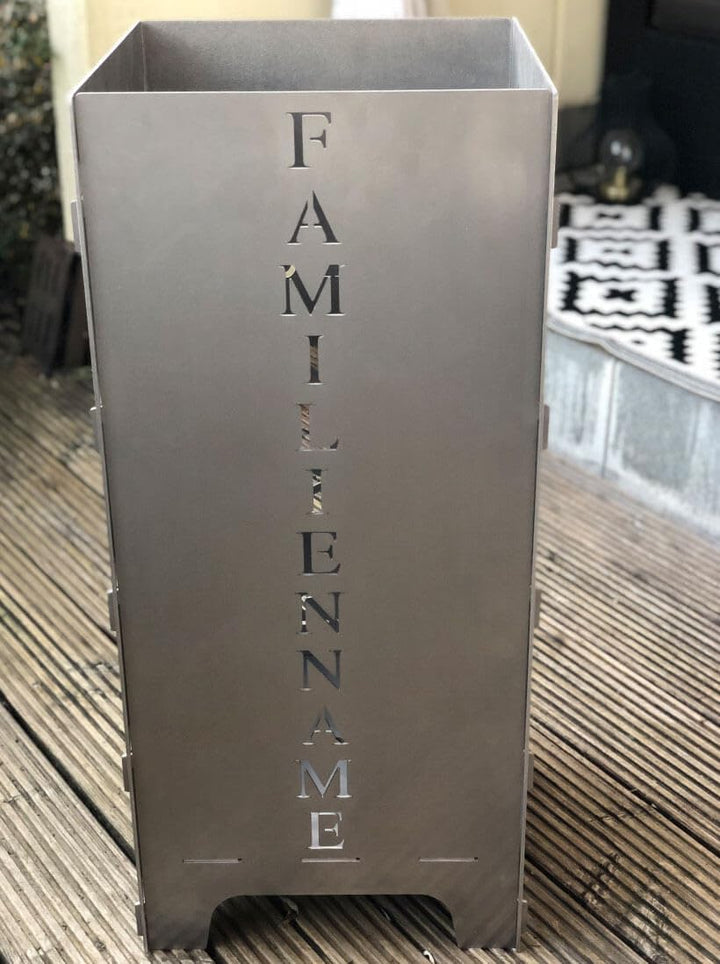 EXTRAVAGANT® Feuertonne, Feuerstelle, Feuerkorb, Feuersäule PERSONALISIERT für den Garten, Terrasse,