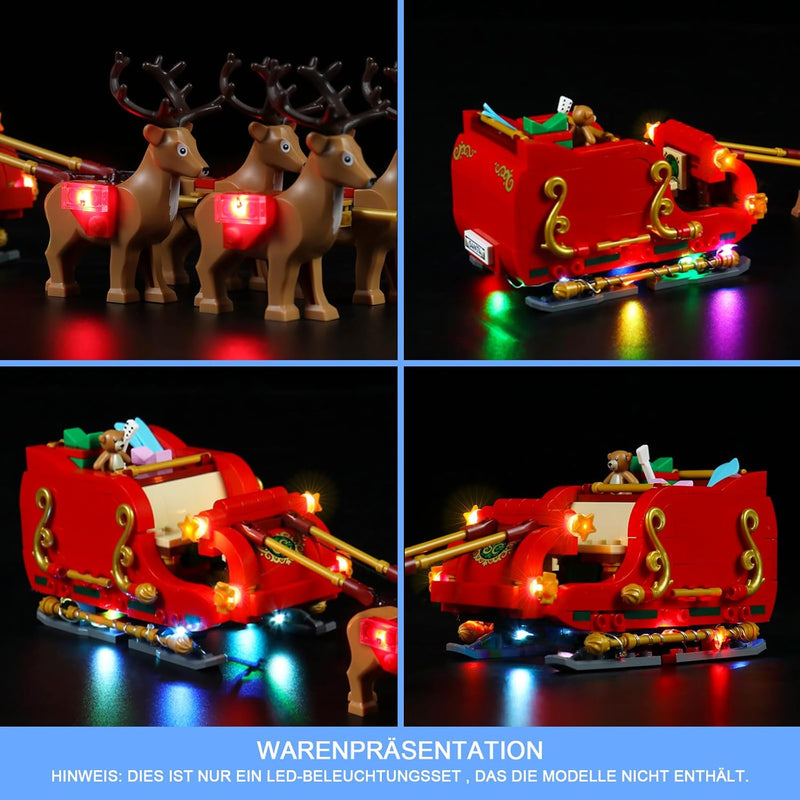 LocoLee Licht Set Kompatibel mit Lego Schlitten des Weihnachtsmanns, Nur Lichter Set - Kein Modell,