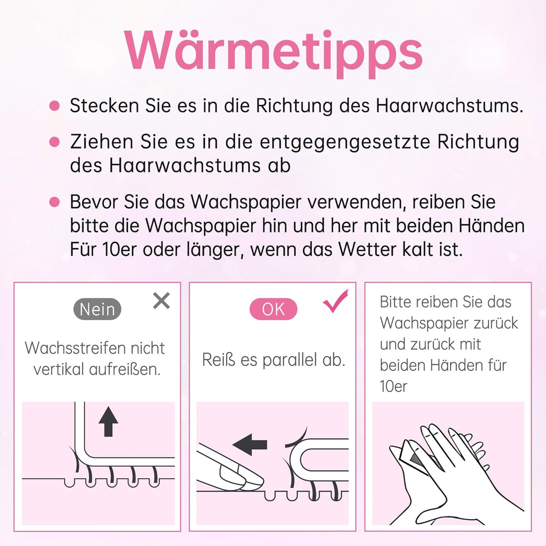 Beauty7 Kaltwachsstreifen für Gesicht, 48 Streifen, Enthaarungsstreifen, Augenbrauen und Lippen, nor