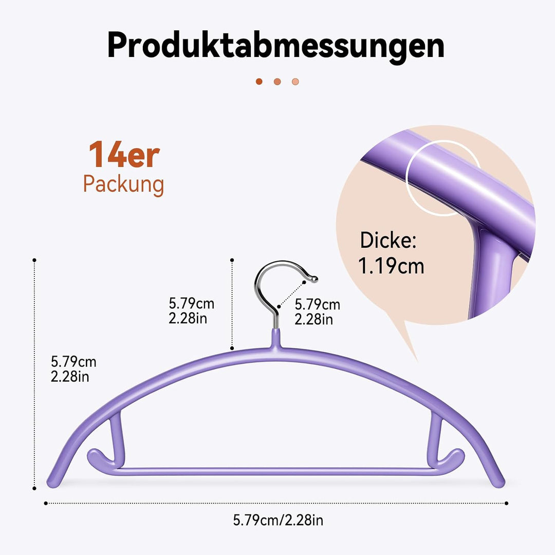 MOPUP Kleiderbügel, 14er-Pack, Pulloverbügel ohne Schulterwulst, 42 cm breite, robuste Kleiderbügel