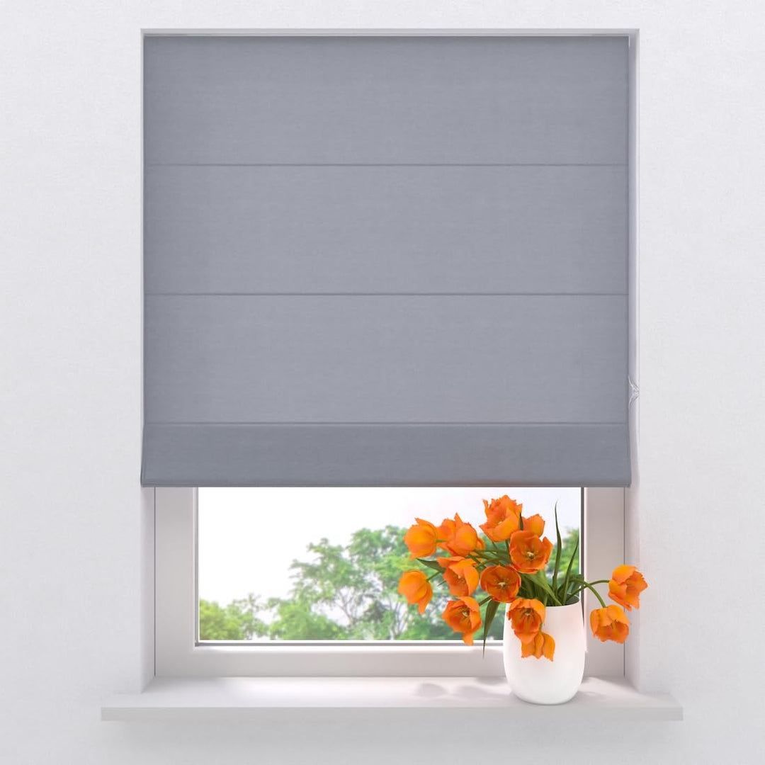 Raffrollo Easy Canvas - Grey - 130 x 180 - Ohne Bohren - Klemmfix 130 x 180 cm Grau, 130 x 180 cm Gr
