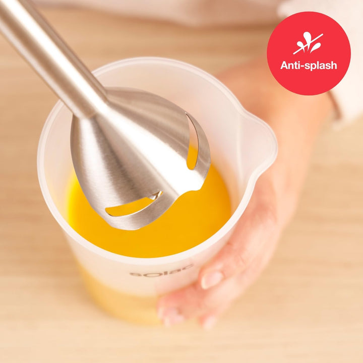 Solac – Handmixer Pro Chef 1501| 1500 W| 4 Edelstahlklingen| Edelstahlstiel| Turbo| Eiszerkleinerer|
