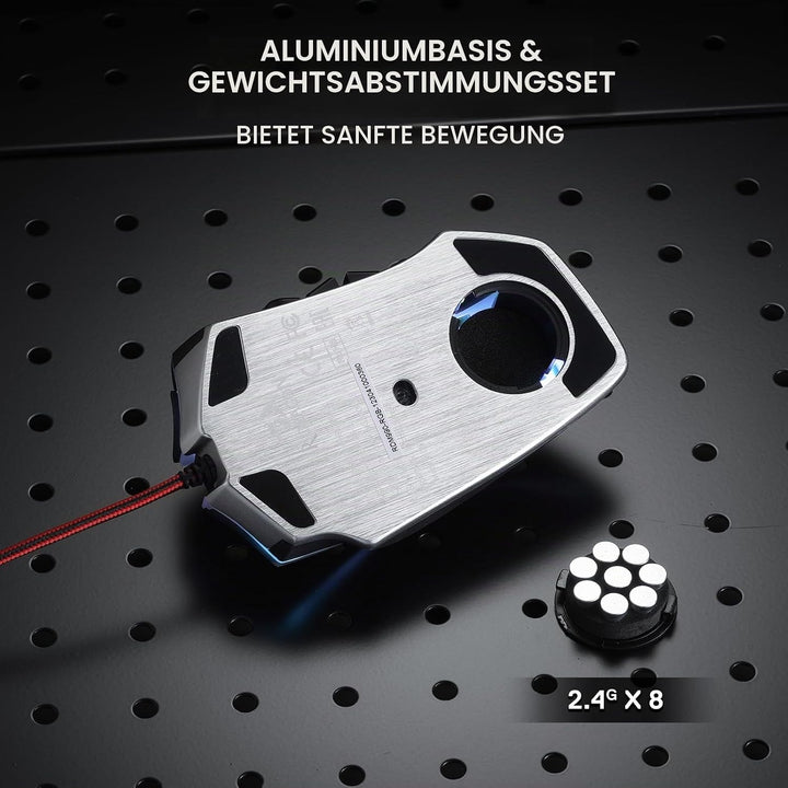 Redragon M990 MMO Gaming Maus, 32000 DPI Hochpräzise kabelgebundene RGB Maus mit 23 programmierbaren