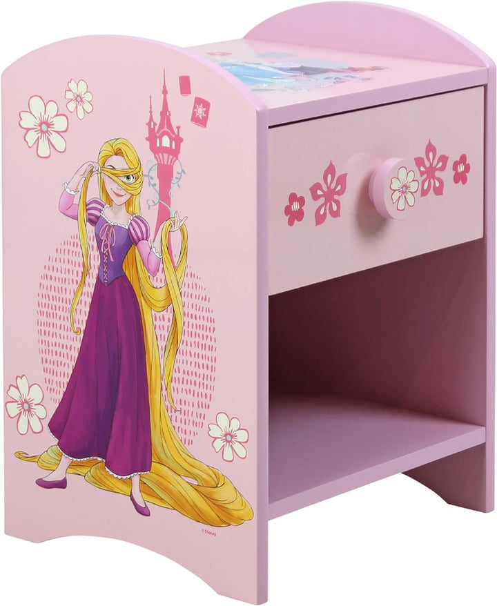 Disney Princess Kinder-Nachttisch, Holzwerkstoff Technisches Holz 15 mm MDF, Light Pink, S Princess