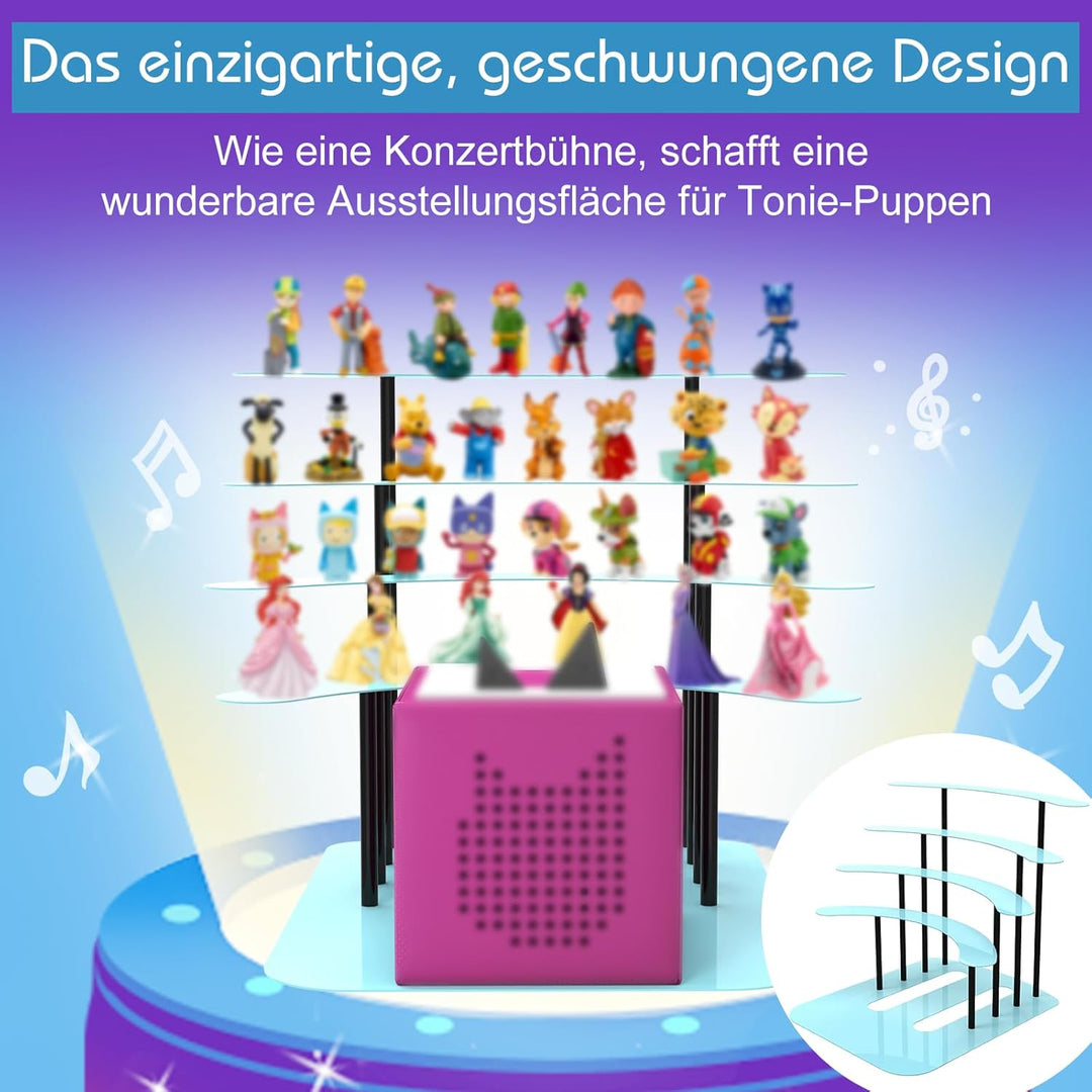 Regal für Tonie, Metall Display ständer für Toniebox，Aufbewahrungsregal für 30–40 Figuren , kinderzi