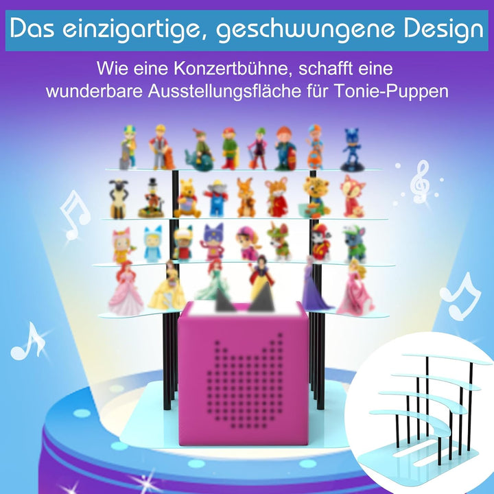 Regal für Tonie, Metall Display ständer für Toniebox，Aufbewahrungsregal für 30–40 Figuren , kinderzi