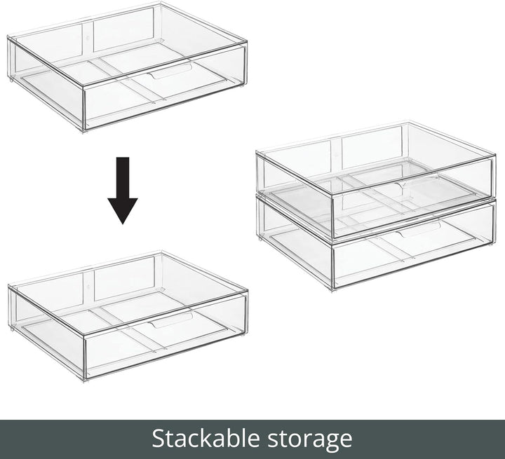 mDesign Kosmetikorganizer – stapelbare Schubladenbox aus Kunststoff – praktische Box zur Aufbewahrun