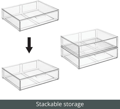 mDesign Kosmetikorganizer – stapelbare Schubladenbox aus Kunststoff – praktische Box zur Aufbewahrun