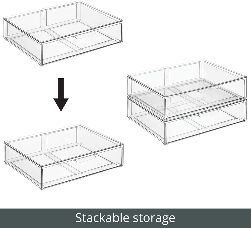 mDesign Kosmetikorganizer – stapelbare Schubladenbox aus Kunststoff – praktische Box zur Aufbewahrun