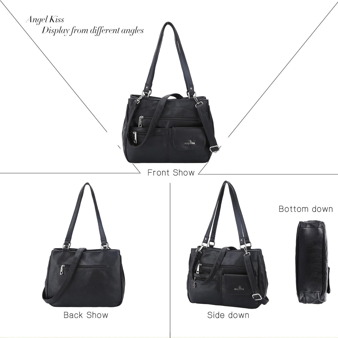 Angel Kiss Tasche Leder Damenhandtasche Schultertasche Handtaschen Wasserdicht Tragetasche Multifunk