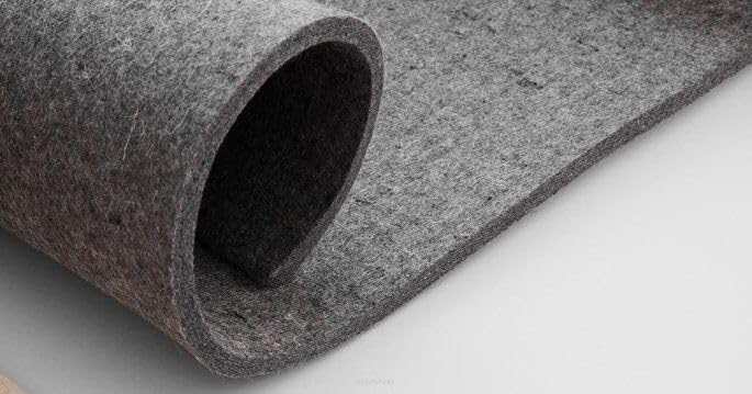Dicker grauer Filzstoff 10 mm – 160x50 cm – robuster Polyesterfilz für Handwerk, Dämmung & Schallsch