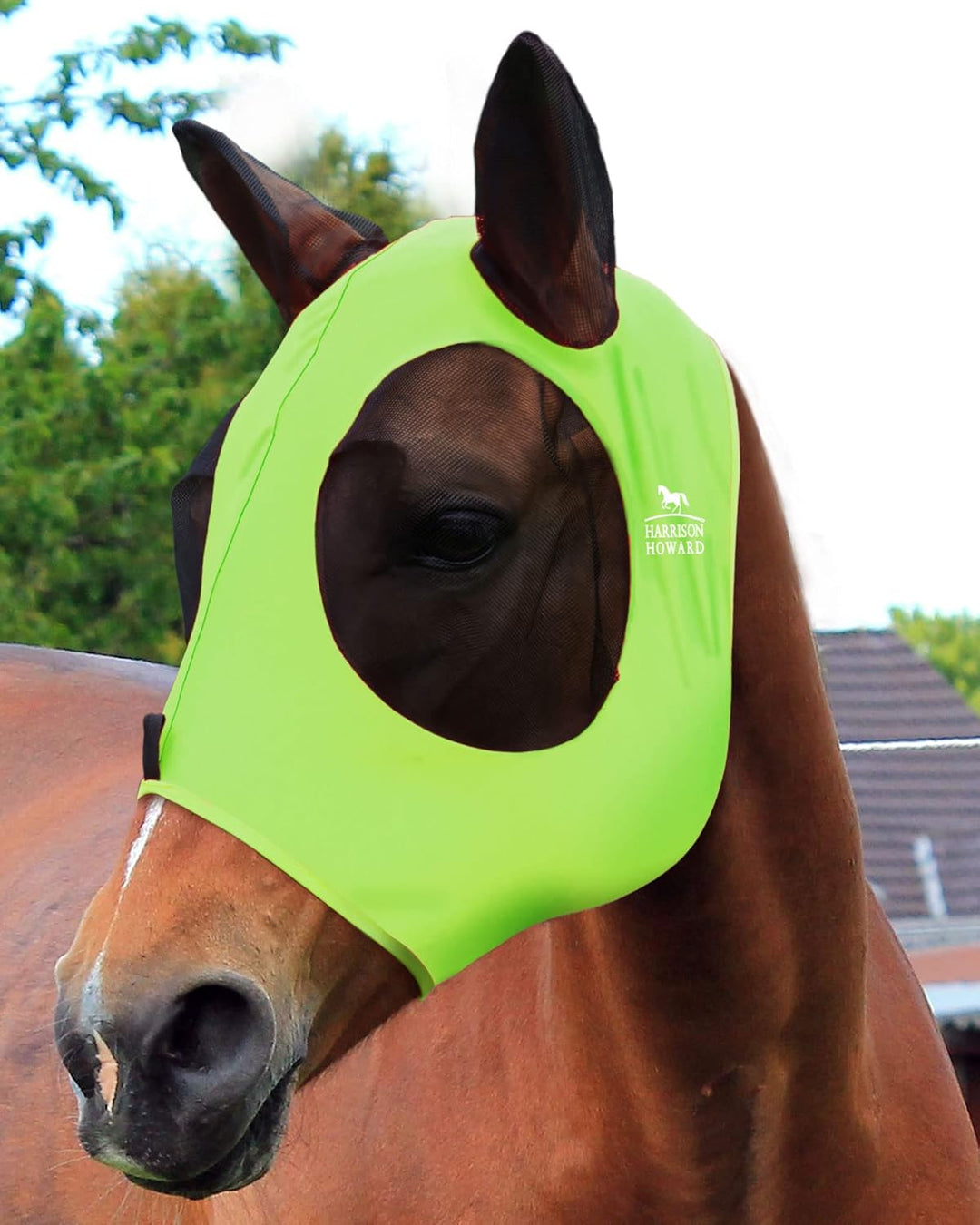 Harrison Howard Super Comfort Stretchy Fly Mask Large Eye Space with UV Protection Soft on Skin with