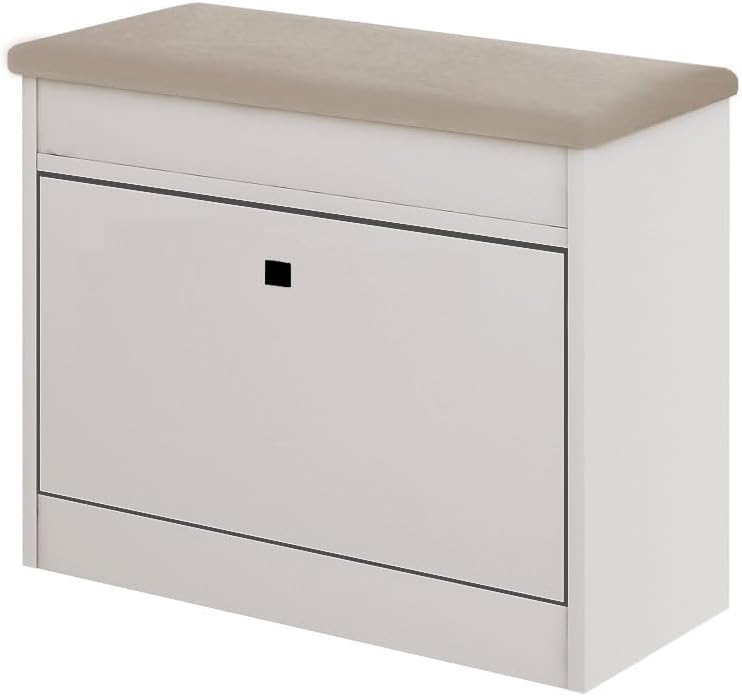 Schuhschrank 55x64x28 cm mit öffnenden Sitz - Praktische Schuhkipper mit Klappe für Optimale Schuhau