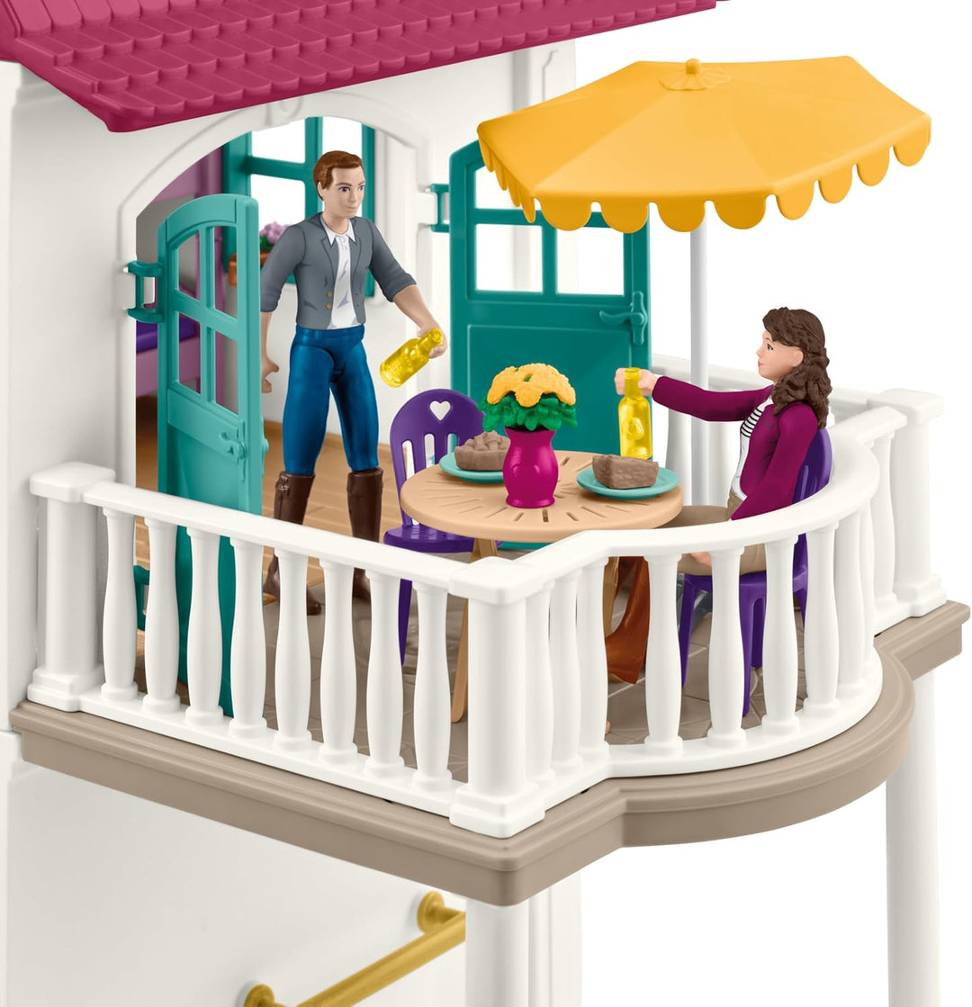 SCHLEICH Horse Club | Lakeside Pferdehof 42706 | Set mit Wohnhaus, Pferdestall, 2 Pferden, Hund, Fam