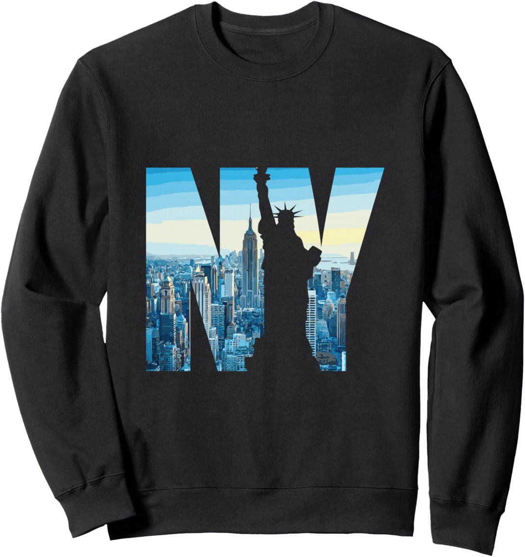 New York City Druck NYC Freiheitsstatue Skyline Sweatshirt