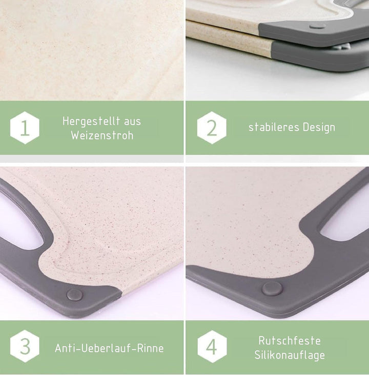 KPYTO Frühstücksbrettchen 6er Set + 1 Brettchen gratis, 25 x 15 cm, Schneidebrett Set, beidseitig, r
