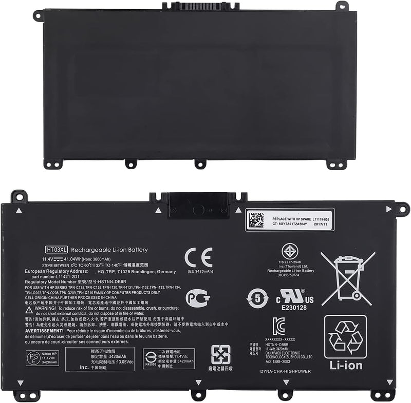 Duotipa Ersatzakku Batterie HT03XL Compatible with HP Pavilion 15-DA0033WM 15-DB0031NR 15-DB0064NR