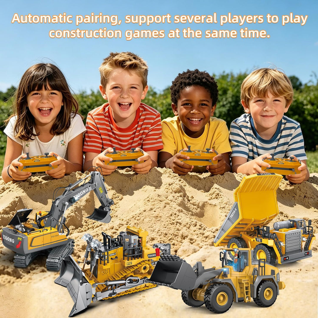 Ferngesteuertes Spielzeug,11CH,2,4GHz Bagger RC,680° Drehung,Mit Licht und Ton,Geeignet für Jungen i