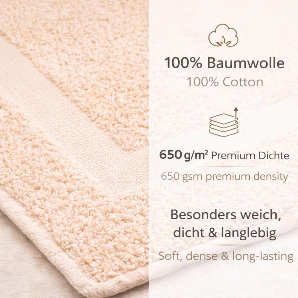 Betz 10 Stück Badvorleger Badematte Badteppich Duschvorleger Frottee Premium 100% Baumwolle Grösse 5