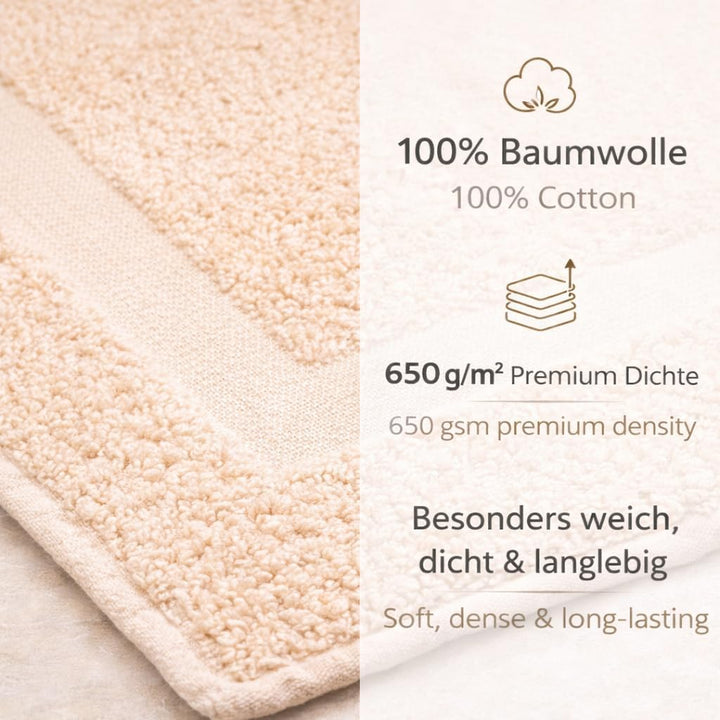 Betz 10 Stück Badvorleger Badematte Badteppich Duschvorleger Frottee Premium 100% Baumwolle Grösse 5