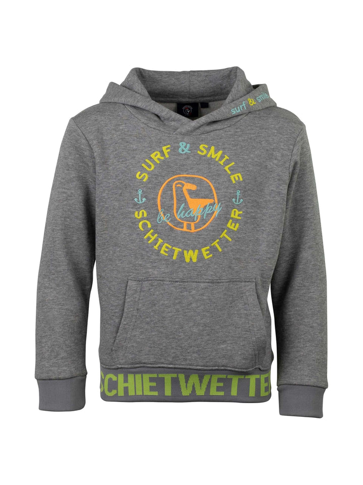 SCHIETWETTER Unisex Kinder Hoodie Haifisch Jost, Kapuzenpullover für Mädchen und Jungs, Sweater mit