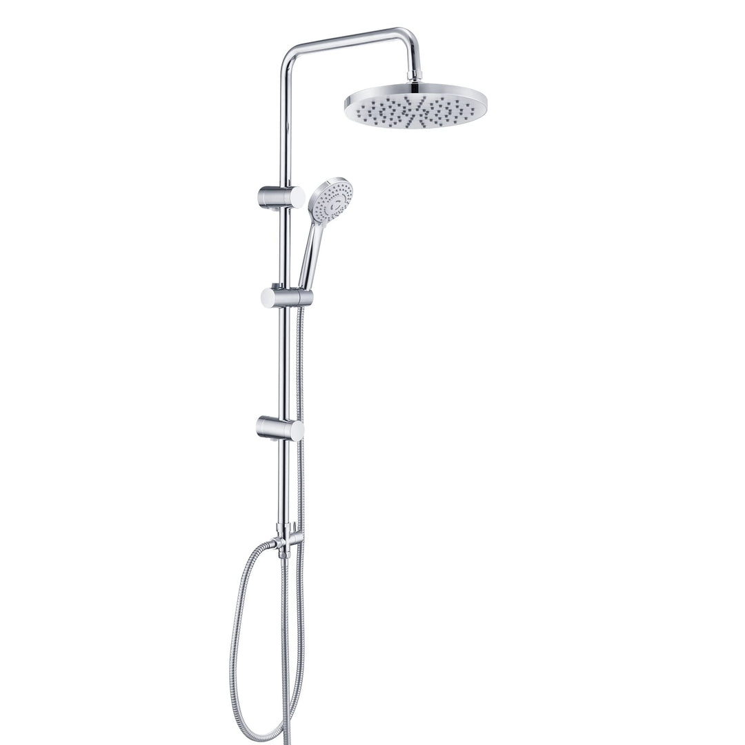 JOHO Regendusche Duschsystem ohne Duscharmatur, Edelstahl Duschset mit ABS Regenduschkopf Chrom Rund