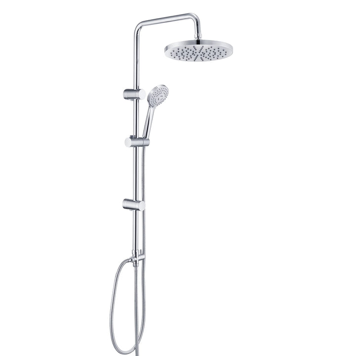 JOHO Regendusche Duschsystem ohne Duscharmatur, Edelstahl Duschset mit ABS Regenduschkopf Chrom Rund