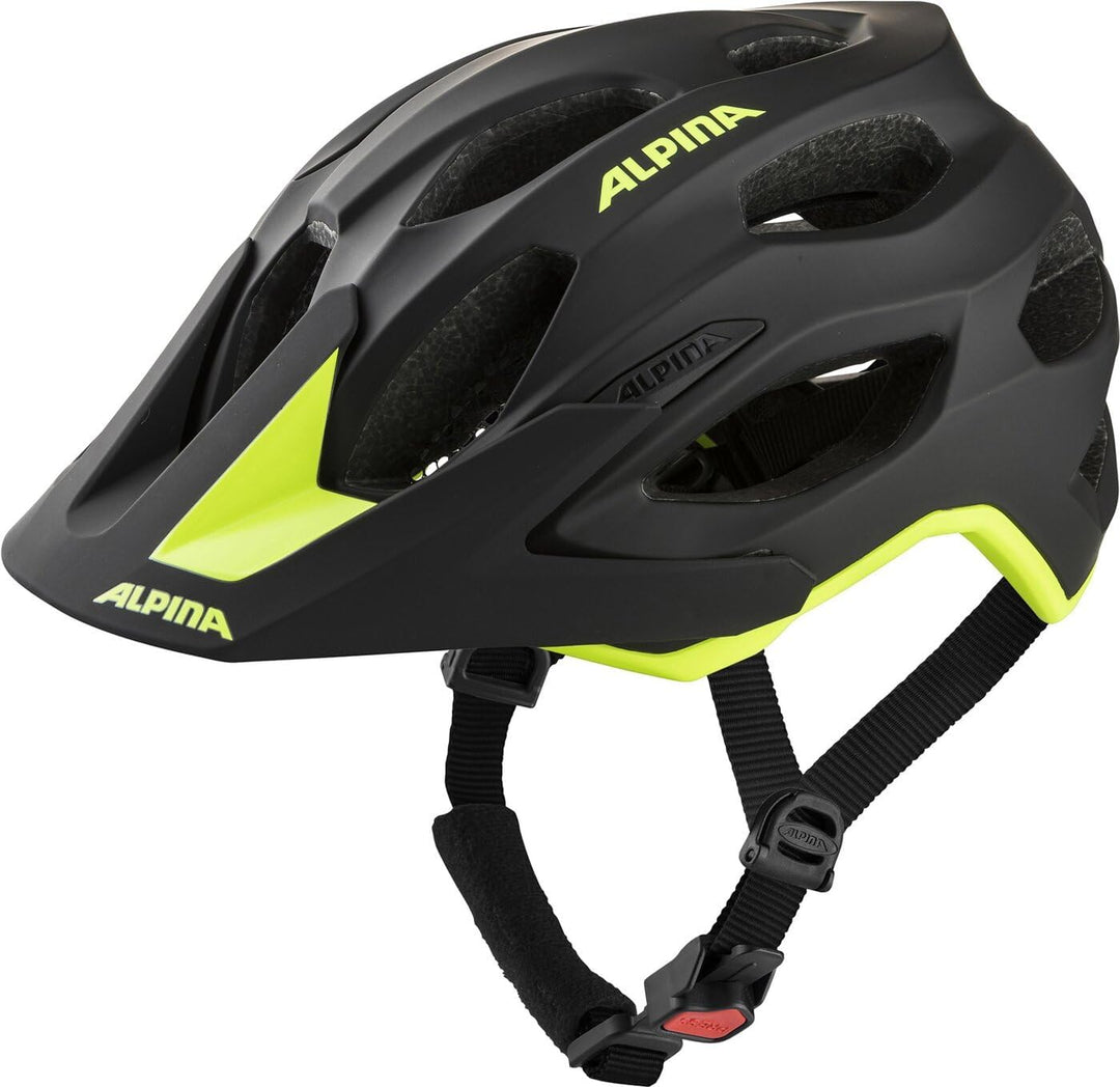 ALPINA Unisex - Erwachsene, CARAPAX 2.0 Fahrradhelm, black-red, 52-57 cm black-neon yellow matt 52-5
