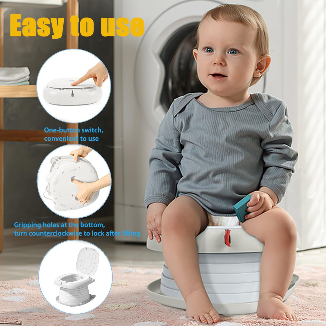 auvstar Töpfchen Falttoilette Kinder,Tragbare Kinder Reise Töpfchen,Baby Kindertoilette,Tragbarer tö