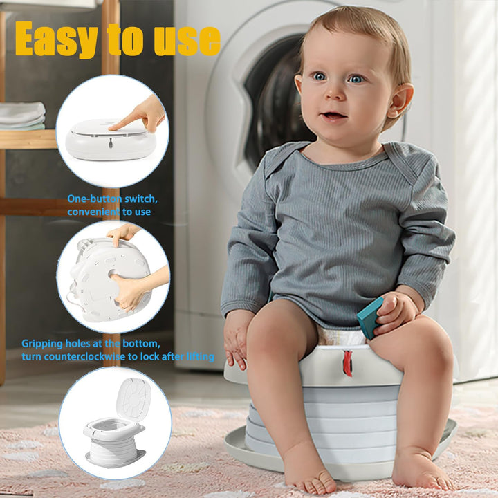 auvstar Töpfchen Falttoilette Kinder,Tragbare Kinder Reise Töpfchen,Baby Kindertoilette,Tragbarer tö