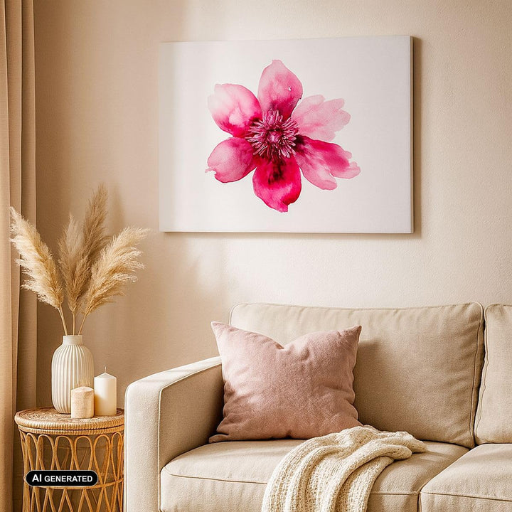 Bilder auf Leinwand 100x70cm Leinwandbild Malerei Illustration Sommer Blume Gross Wanddeko Bild Schl