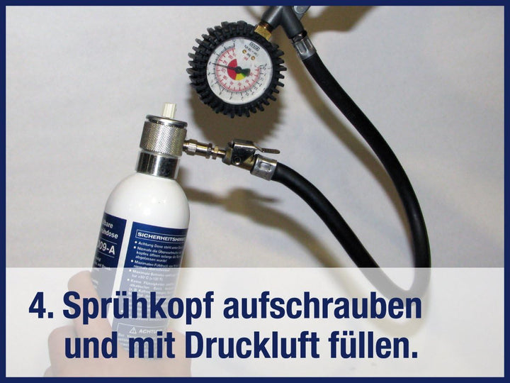 Rotek wiederbefüllbare Sprühflasche inkl. 4 Düsen - einfach Mittel einfüllen, mit Druckluft befüllen