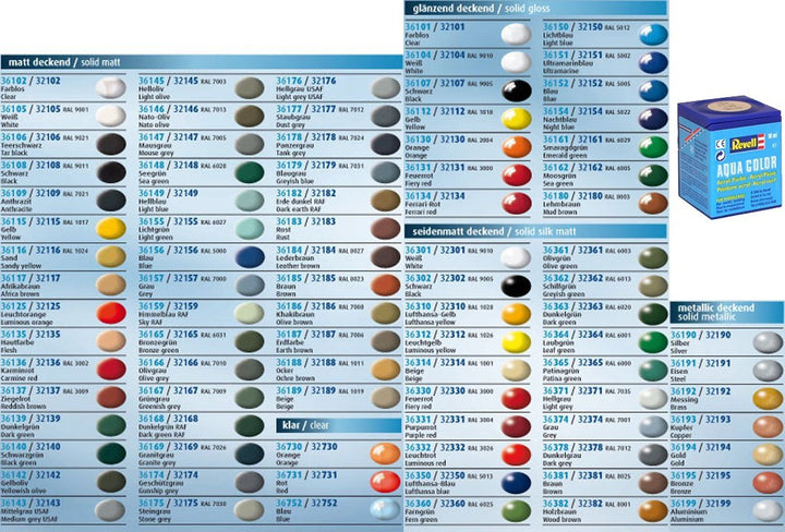 Revell Aqua Color Farben - 10 Töpfchen a 18ml - Farbauswahl per Mail