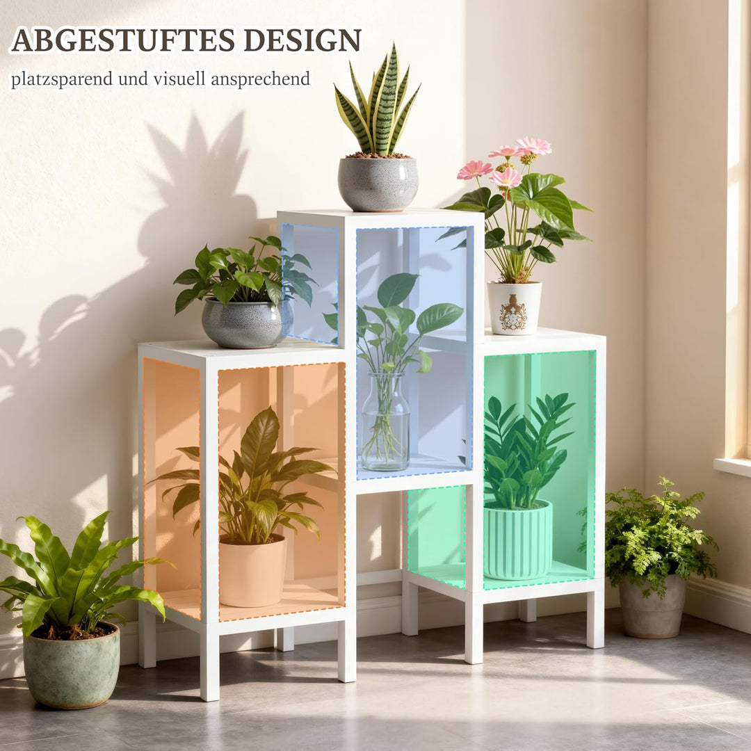 Ribelli 6-Etagen Blumenständer, Pflanzenständer, DIY Standregal, Mehrstöckig Blumenregal, Stapelbar