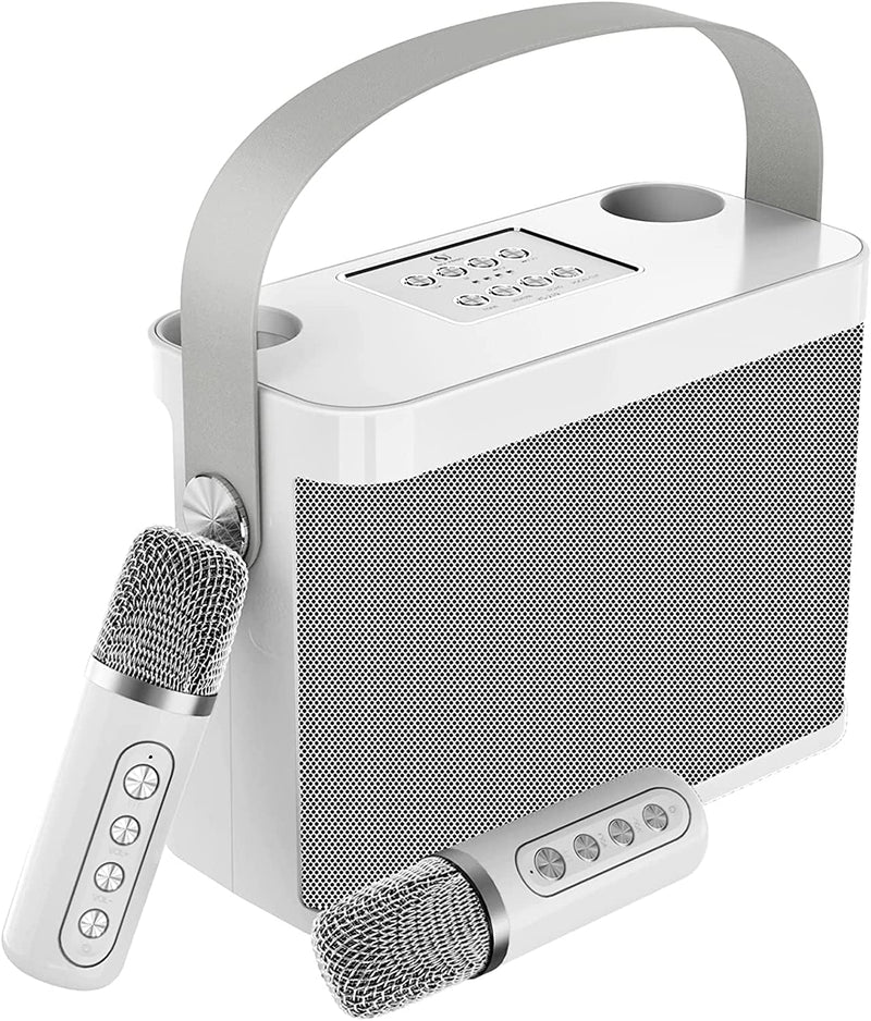 Karaoke Maschine,Bluetooth Karaoke Anlage mit 2 mikrofonen für Erwachsene und Kinder, Tragbares PA-S
