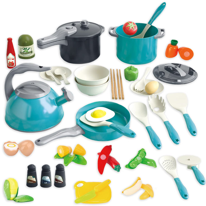 Kinderküche Zubehör 61 Stücke Küchen Spielzeug fur Kinder Kochset Küch Spielzeug Kochgeschirr-Set mi