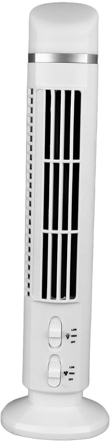 EIMSOAH Turmventilator für Schlafzimmer, 90 Grad Oszillierender Ventilator, Leiser Tragbarer USB-Tis