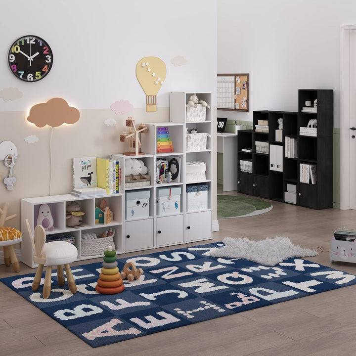 Furinno Luder Bücherregal mit 4 Ablagen und 1 Tür, weiss, 4-Tier Weiss 4-Tier with 1 Door, Weiss 4-T