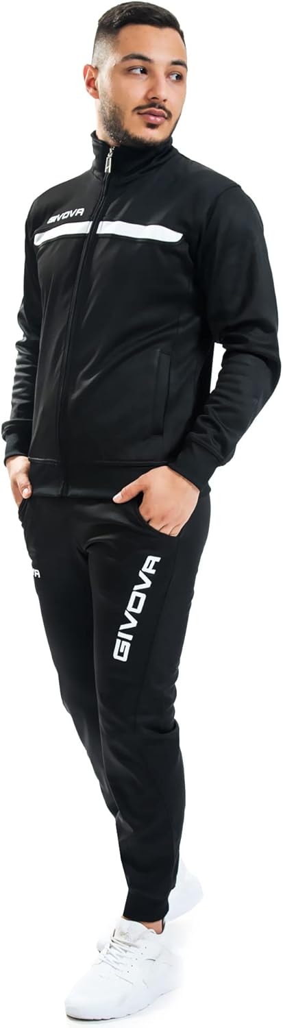 Givova, anzug givova eins full zip, schwarz/weib, S