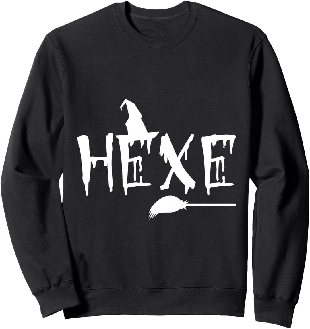 Hexen Hexe mit Schriftzug Damen Mädchen Frauen Sweatshirt