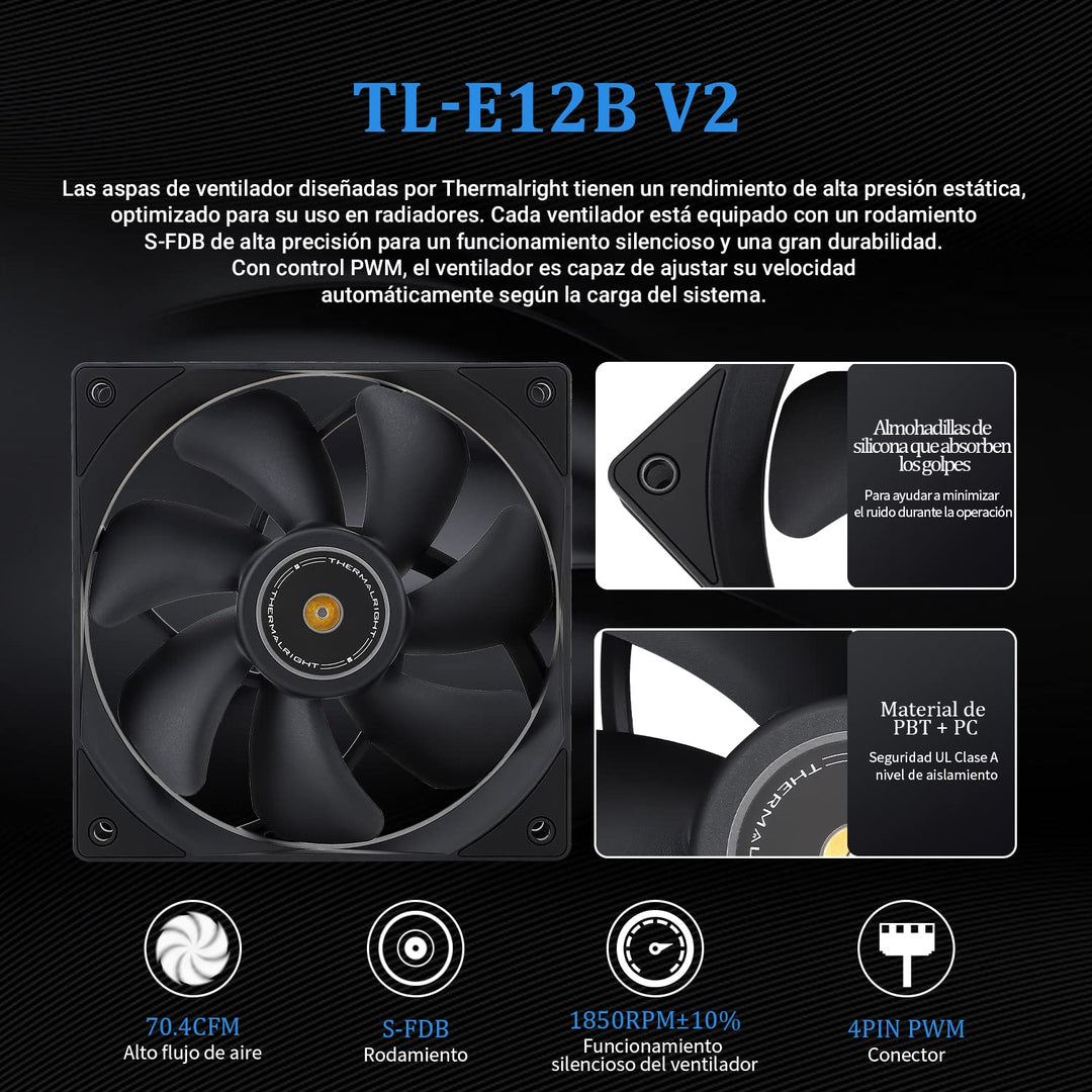 Thermalright Frozen Prism 240 Black AIO Wasserkühler, Flüssig-CPU-Kühler, 2×120mm PWM-Lüfter Wasser-