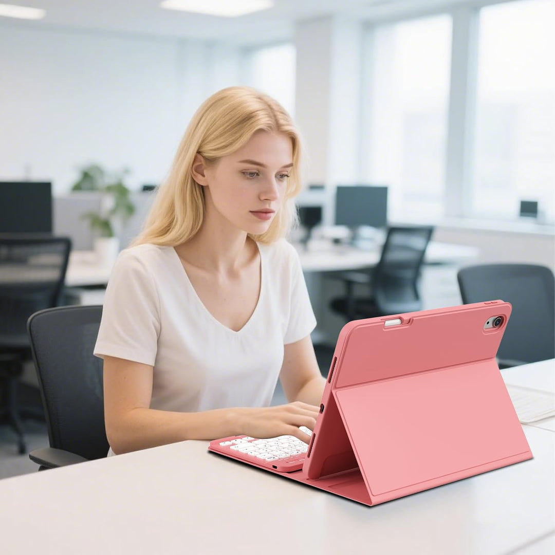 Tastatur Hülle für iPad 11. Generation 2025 A16, iPad 10. Generation 2022 10,9 Zoll, Weiche TPU Hüll
