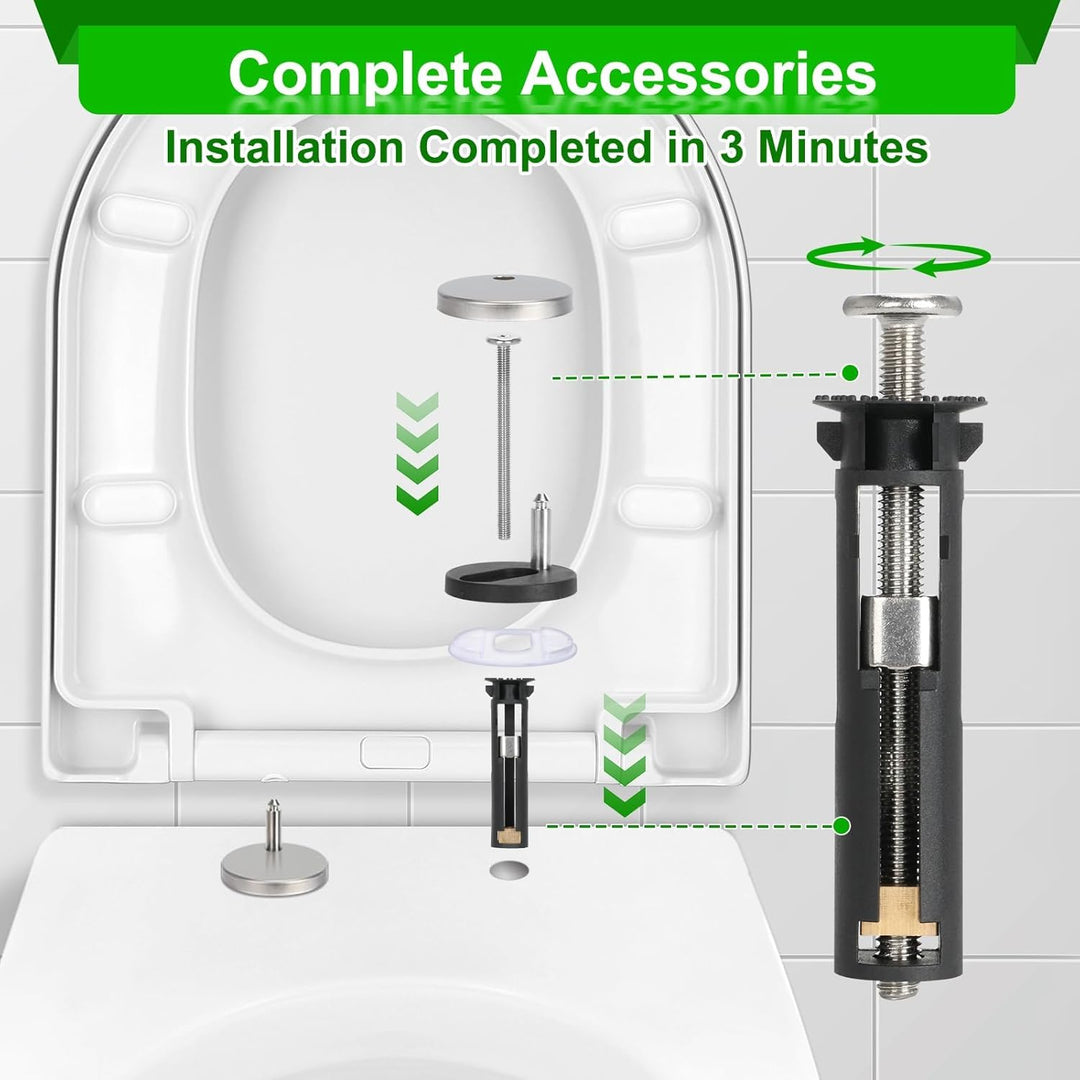 Premium WC-Sitz Toilettensitz mit Absenkautomatik, YOTOREE Toilettendeckel, D Form Duroplast Klodeck
