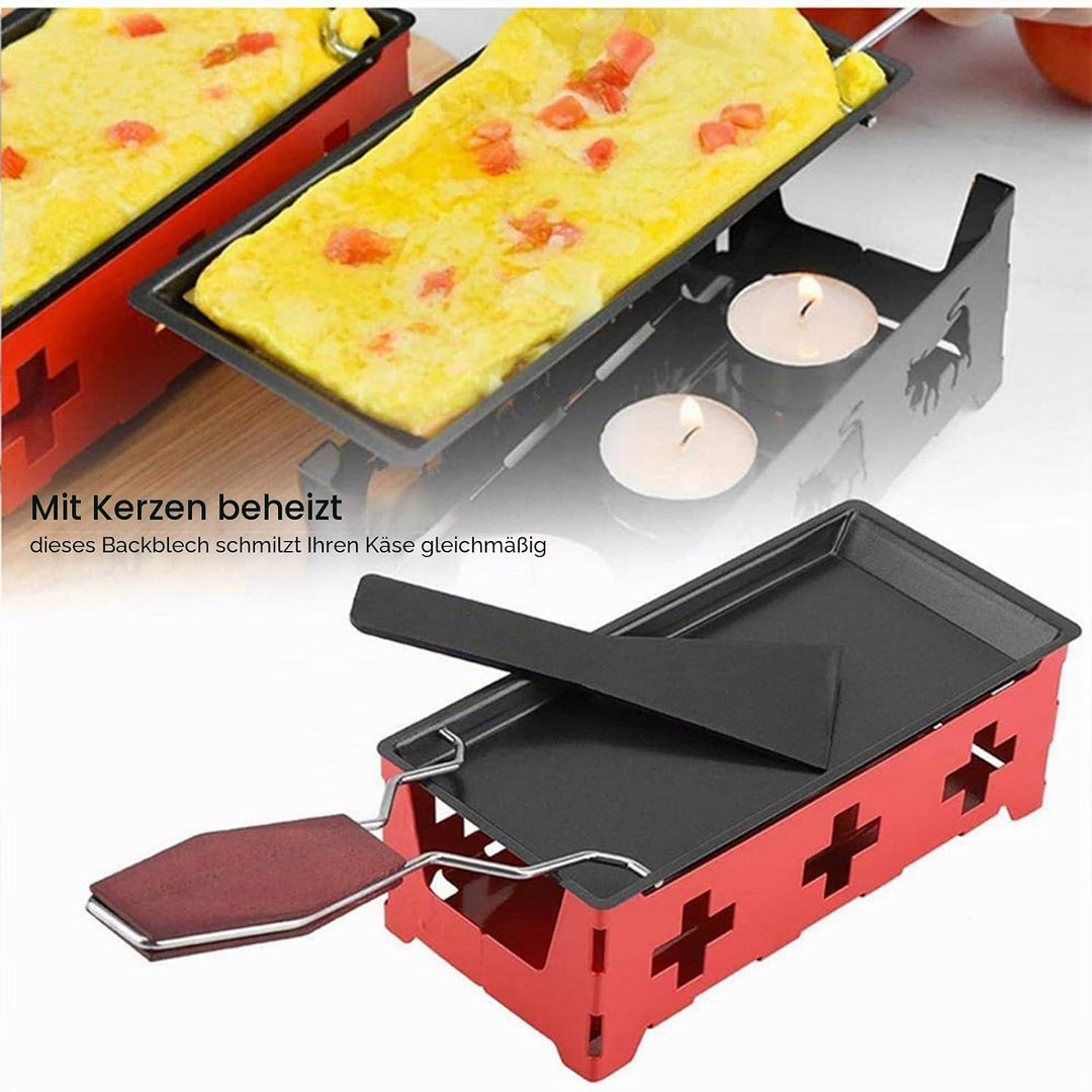 RoseFlower Mini-Raclette-Grill Einzelset für 1-2 Personen, Antihaft-Käse Raclette Rotaster Ofen Mit