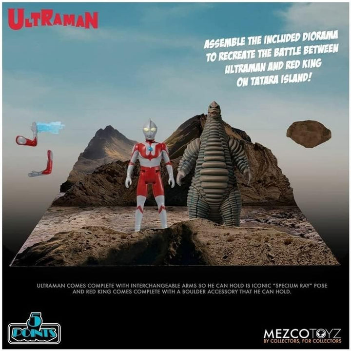 Mezco Ultraman and Red King 5 Points Action Figure Boxed Set