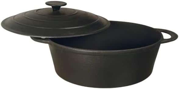 Bratentopf 29 cm / 3,9L, Gusseisen Topf, Gusseisen Bräter mit Deckel, Schmorpfanne & Schmortopf oder